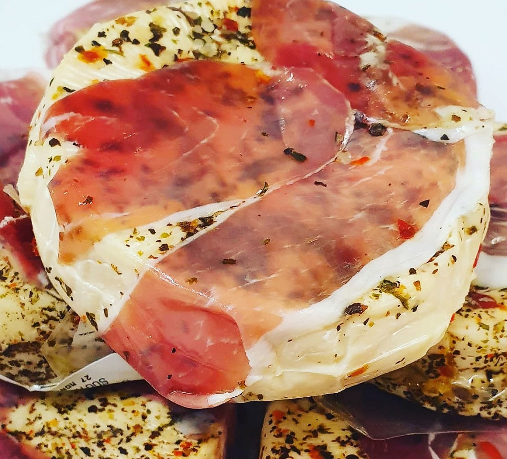 Brieciutto (prociutto-wrapped brie)